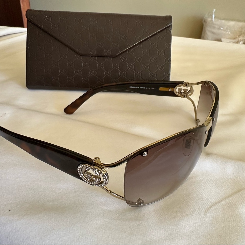 GUCCI AUTH Crystal GG 2820/F/S Sunglasses Brown